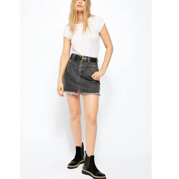 NWT Free People Sidecar Mini Skirt in Saratoga Blue - Picture 11 of 11